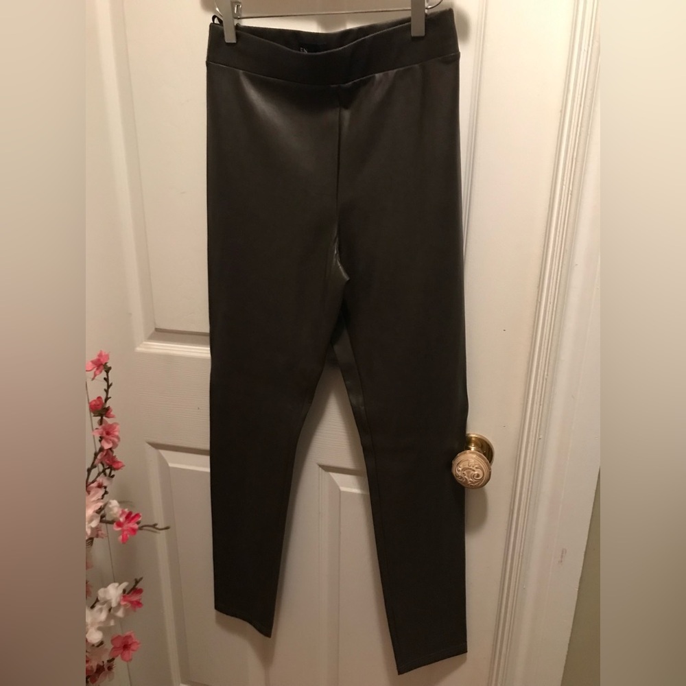 Babaton Brown Vegan Leather Leggings